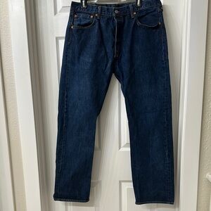 Levi's Blue Straight Jeans with Golden Stitching